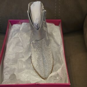 GB Girls Sparkling Silver Kids Boots